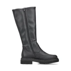 Outlet Rieker Damskie Buty Z Wysoka Cholewka W Kolorze Glebokiej Czerni