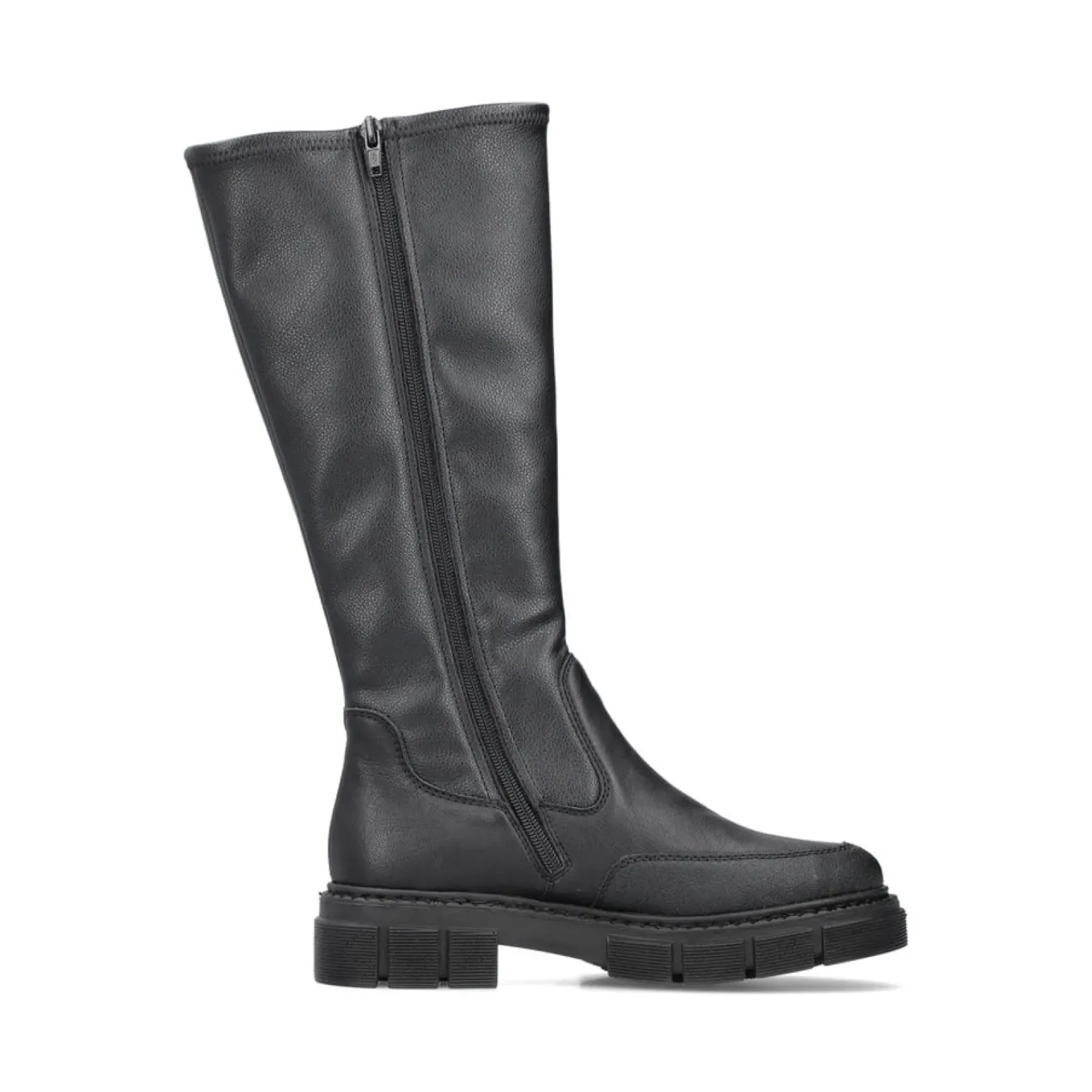 Outlet Rieker Damskie Buty Z Wysoka Cholewka W Kolorze Glebokiej Czerni