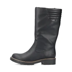 Discount Rieker Damskie Buty Z Wysoka Cholewka W Kolorze Glebokiej Czerni