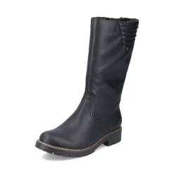 Discount Rieker Damskie Buty Z Wysoka Cholewka W Kolorze Glebokiej Czerni