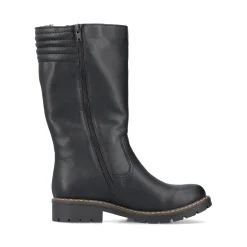 Discount Rieker Damskie Buty Z Wysoka Cholewka W Kolorze Glebokiej Czerni