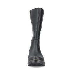 Discount Rieker Damskie Buty Z Wysoka Cholewka W Kolorze Glebokiej Czerni