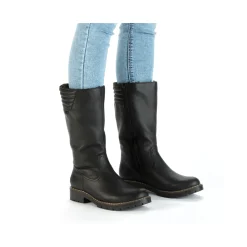 Discount Rieker Damskie Buty Z Wysoka Cholewka W Kolorze Glebokiej Czerni
