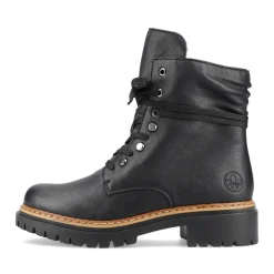 Sale Rieker Damskie Buty Z Wysoka Cholewka , Asfaltowe, Czarne