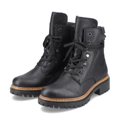 Sale Rieker Damskie Buty Z Wysoka Cholewka , Asfaltowe, Czarne