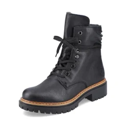 Sale Rieker Damskie Buty Z Wysoka Cholewka , Asfaltowe, Czarne