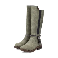 Discount Rieker Damskie Buty Z Wysoka Cholewka W Kolorze Zielonym