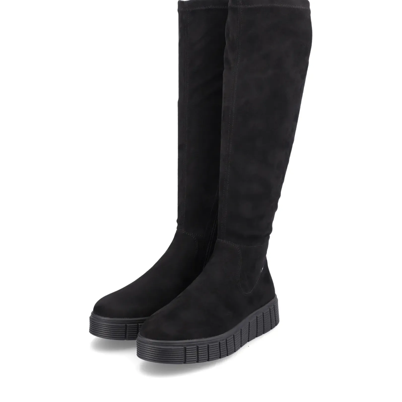 Outlet Rieker Damskie Buty Z Wysoka Cholewka W Kolorze Glebokiej Czerni