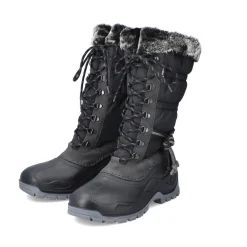 Clearance Rieker Damskie Buty Z Wysoka Cholewka W Kolorze Glebokiej Czerni