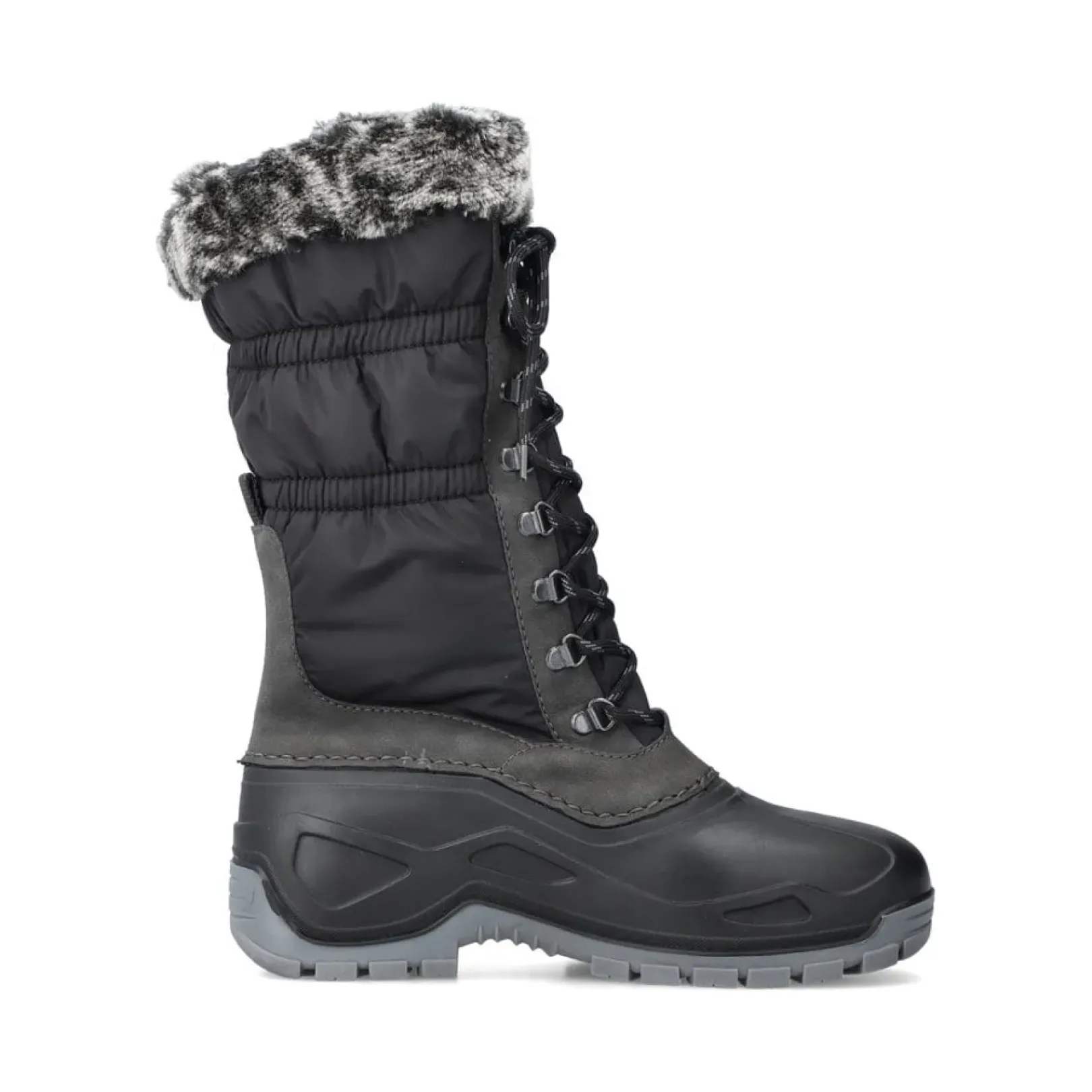 Clearance Rieker Damskie Buty Z Wysoka Cholewka W Kolorze Glebokiej Czerni