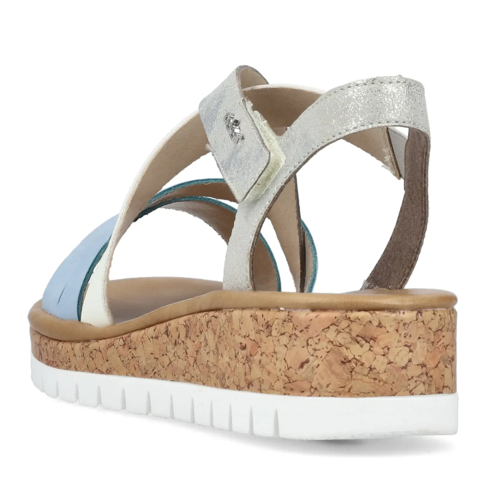 Clearance Rieker Damskie Sandaly Na Koturnie W Kolorze Pastelowego Blekitu
