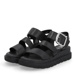 Best Rieker Damskie Sandaly Na Koturnie Midnight Black