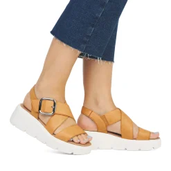 Clearance Rieker Damskie Sandaly Na Koturnie Saffron