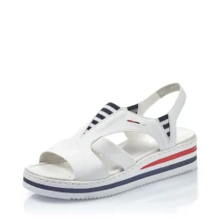 Clearance Rieker Damskie Sandaly Na Koturnie W Kolorze Perlowo-Bialym