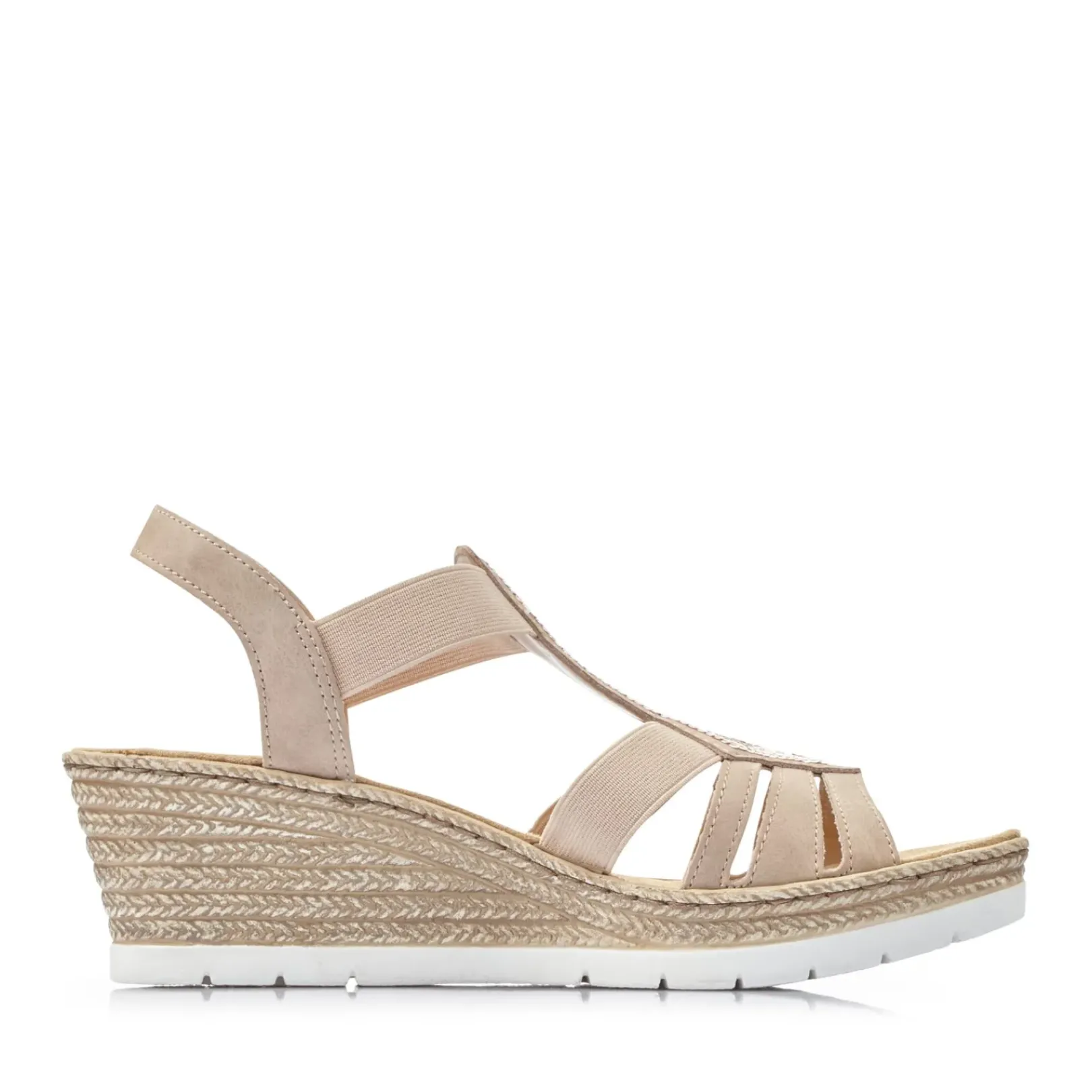 Clearance Rieker Damskie Sandaly Na Koturnie W Kolorze Starego Rozu