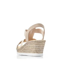 Clearance Rieker Damskie Sandaly Na Koturnie W Kolorze Starego Rozu