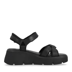 Hot Rieker Damskie Sandaly Na Koturnie Night Black