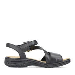 Fashion Rieker Damskie Sandaly Z Paskami, Asfaltowo-Czarne