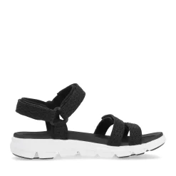 Fashion Rieker Damskie Sandaly Trekkingowe Deep Black