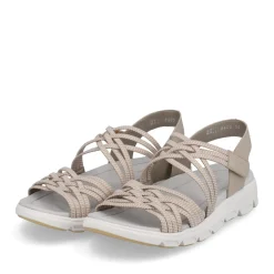 Outlet Rieker Damskie Sandaly Trekkingowe W Kolorze Glinkowego Bezu
