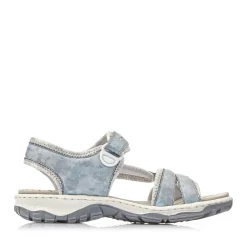 Fashion Rieker Damskie Sandaly Trekkingowe W Kolorze Blekitnym