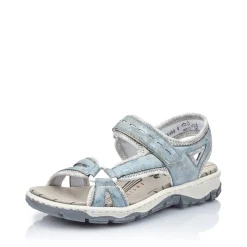 Fashion Rieker Damskie Sandaly Trekkingowe W Kolorze Blekitnym