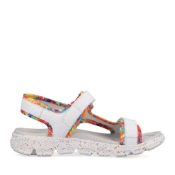 Discount Rieker Damskie Sandaly Trekkingowe Swan-White Rainbow