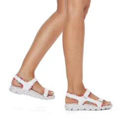 Discount Rieker Damskie Sandaly Trekkingowe Swan-White Rainbow