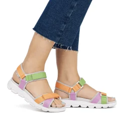 Fashion Rieker Damskie Sandaly Trekkingowe Wielokolorowe
