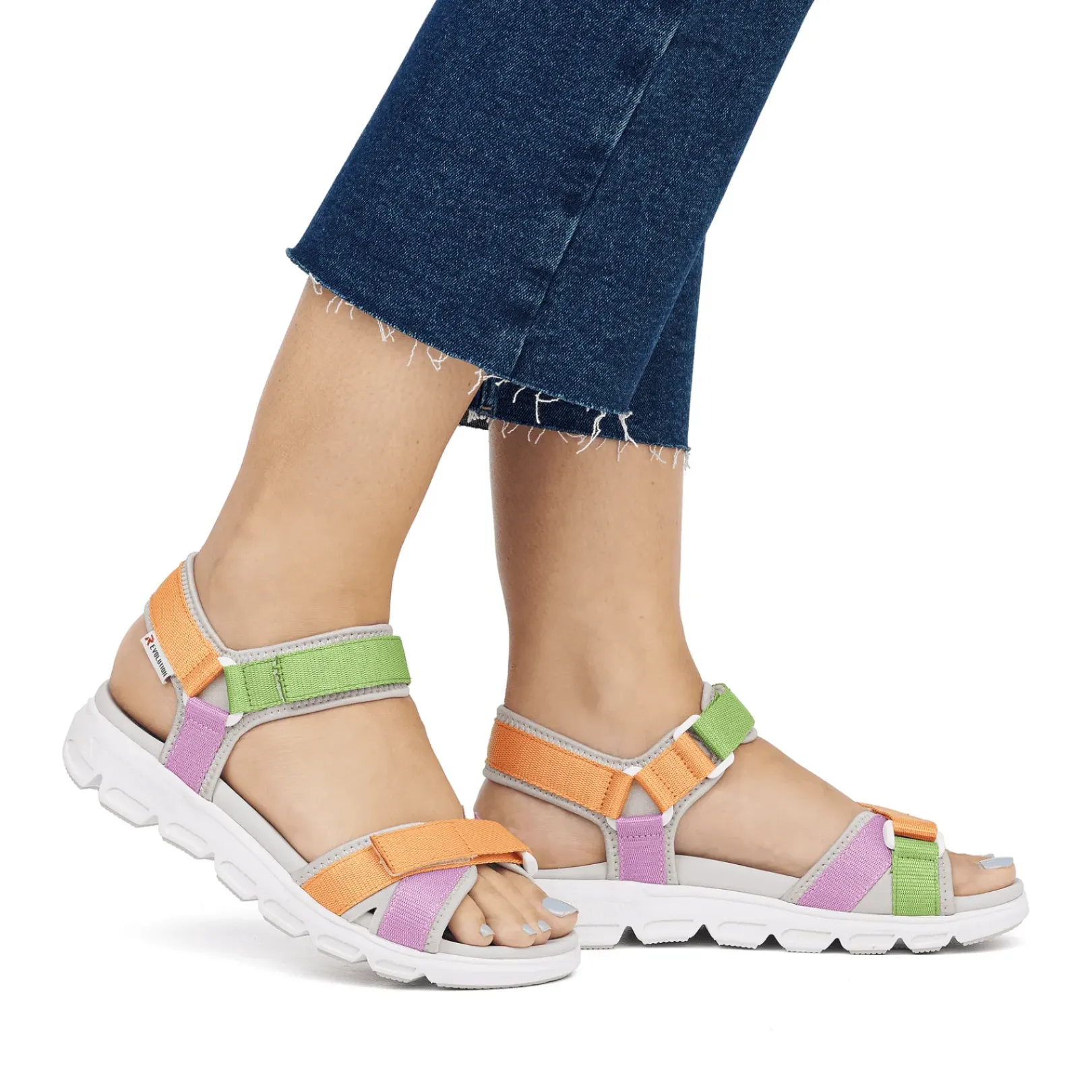 Fashion Rieker Damskie Sandaly Trekkingowe Wielokolorowe