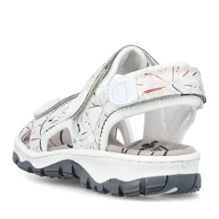 Best Rieker Damskie Sandaly Trekkingowe Perlowo-Bialo-Multi