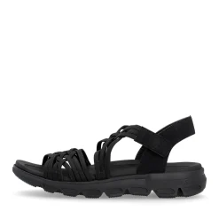 Discount Rieker Damskie Sandaly Trekkingowe Midnight Black