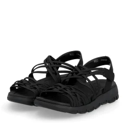 Discount Rieker Damskie Sandaly Trekkingowe Midnight Black