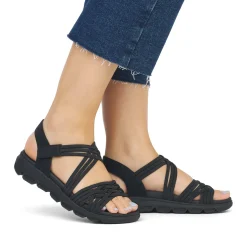 Discount Rieker Damskie Sandaly Trekkingowe Midnight Black