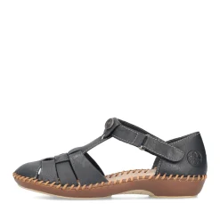 Discount Rieker Damskie Sandaly Z Paskami W Kolorze Ciemnej Czerni