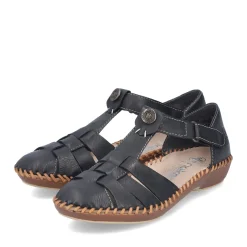 Discount Rieker Damskie Sandaly Z Paskami W Kolorze Ciemnej Czerni