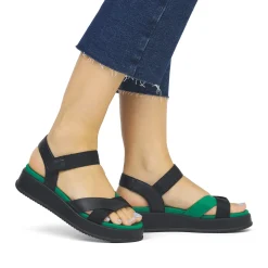 Sale Rieker Damskie Sandaly Z Paskami Night Black