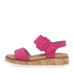 Hot Rieker Damskie Sandaly Z Paskami W Kolorze Magenta