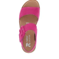 Hot Rieker Damskie Sandaly Z Paskami W Kolorze Magenta