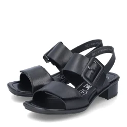 Discount Rieker Damskie Sandaly Z Paskami W Kolorze Czarnym, Blyszczacym