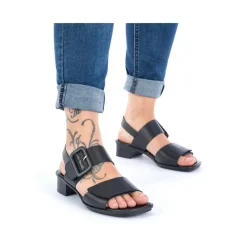 Discount Rieker Damskie Sandaly Z Paskami W Kolorze Czarnym, Blyszczacym