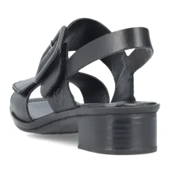 Discount Rieker Damskie Sandaly Z Paskami W Kolorze Czarnym, Blyszczacym