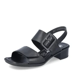 Discount Rieker Damskie Sandaly Z Paskami W Kolorze Czarnym, Blyszczacym