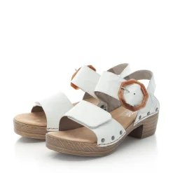 Sale Rieker Damskie Sandaly Z Paskami W Kolorze Perlowo-Bialym