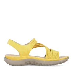 Discount Rieker Damskie Sandaly Z Paskami W Kolorze Cytrynowozoltym