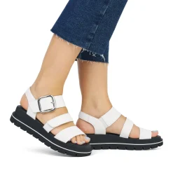 Discount Rieker Damskie Sandaly Z Paskami W Kolorze Perlowo-Bialym
