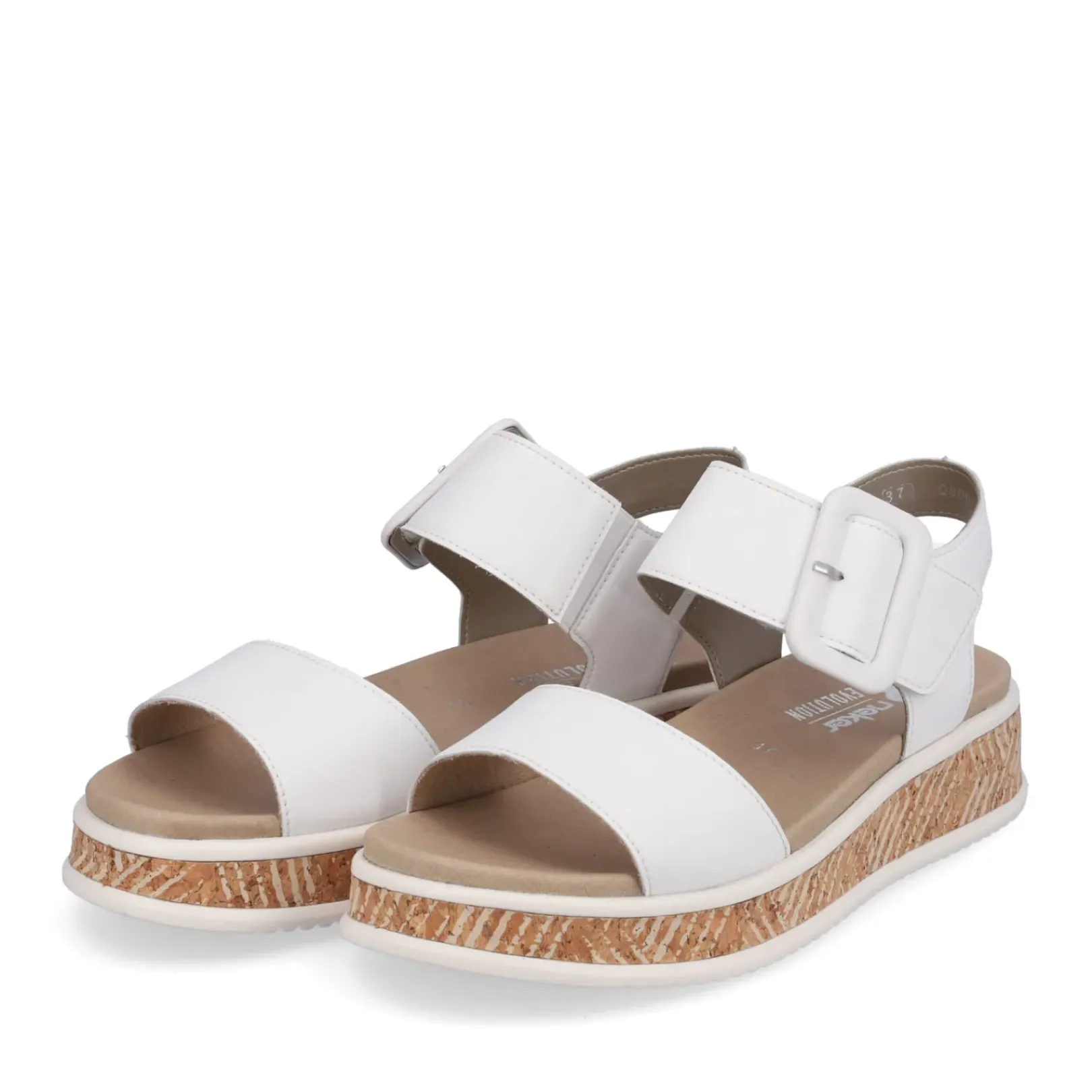 Online Rieker Damskie Sandaly Z Paskami W Kolorze Brilliant White