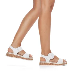 Online Rieker Damskie Sandaly Z Paskami W Kolorze Brilliant White