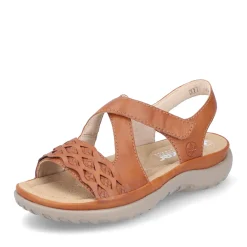 Fashion Rieker Damskie Sandaly Z Paskami W Kolorze Orzechowego Brazu