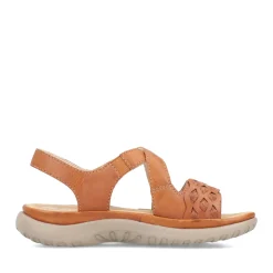 Fashion Rieker Damskie Sandaly Z Paskami W Kolorze Orzechowego Brazu